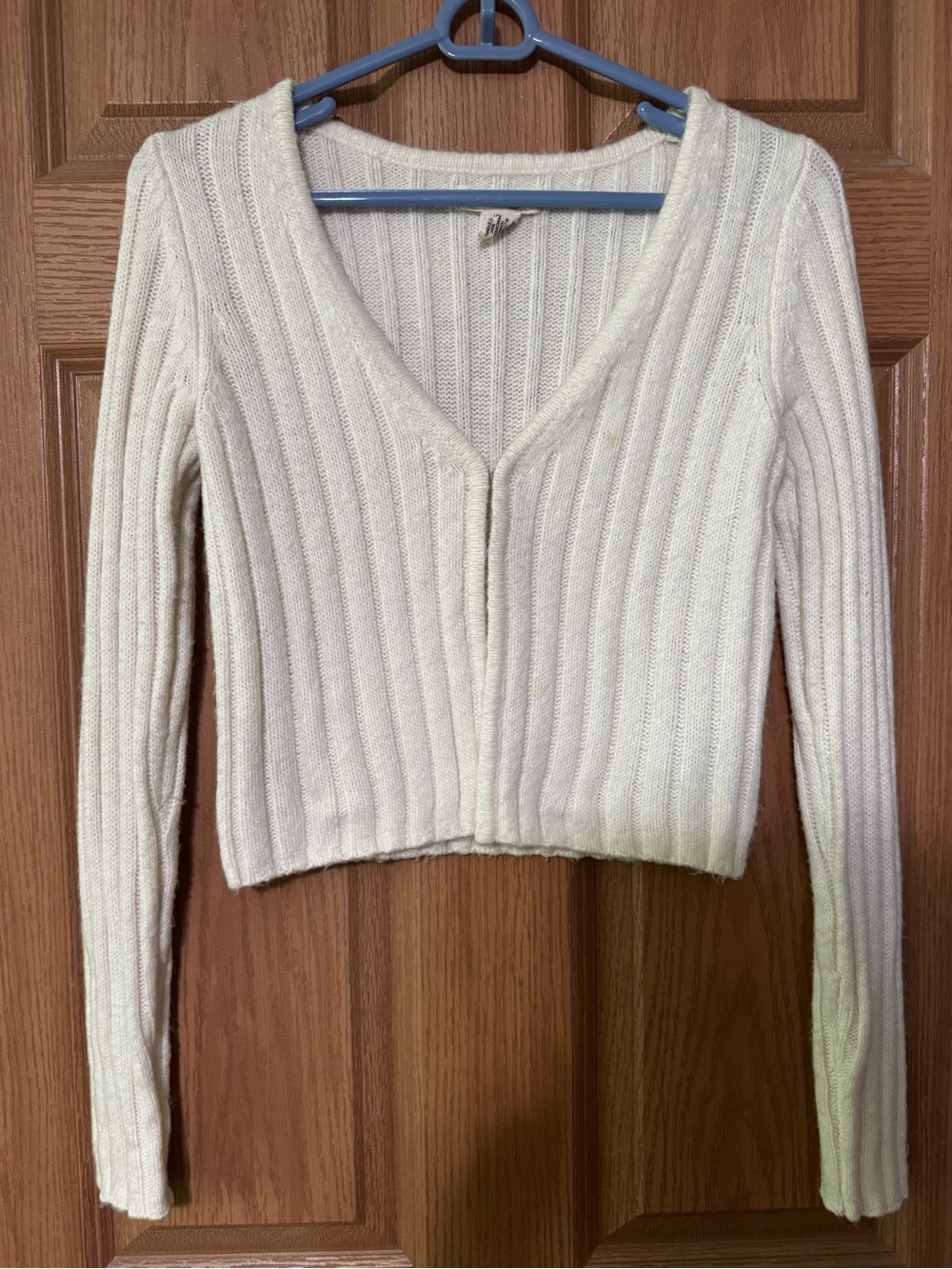 Happily Grey Cropped Cardigan w/Hidden hook and eye closure Medium EUC